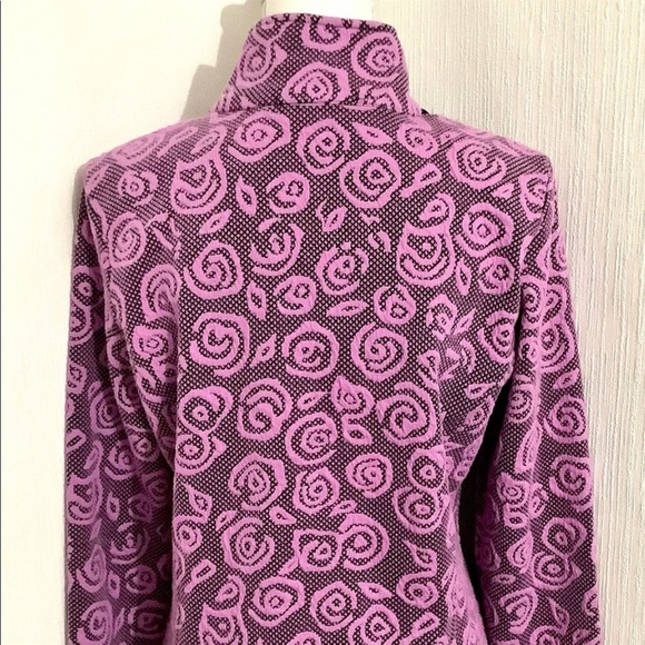 RAFAEL SPORT Fuschia Rose Print Full Zip Athletic Jacket Size Small - Picture 6 of 14